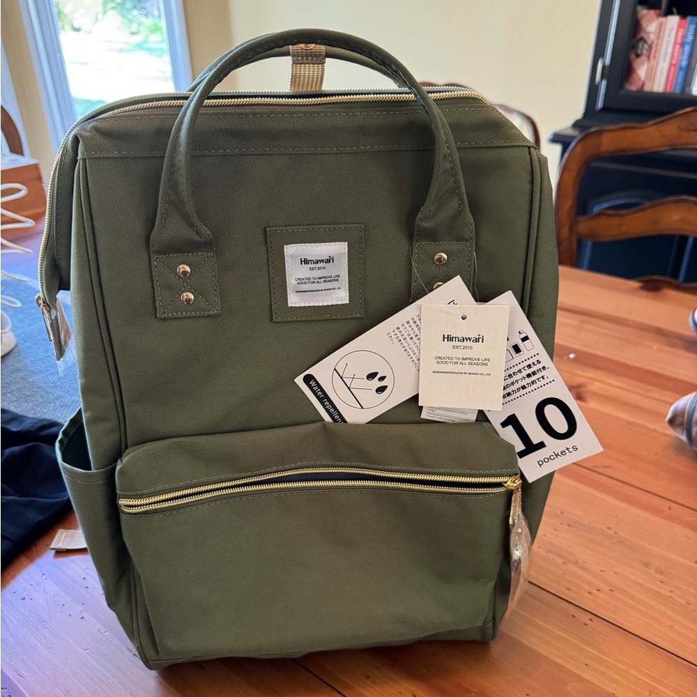 Himawari 10 pocket backpack - olive green